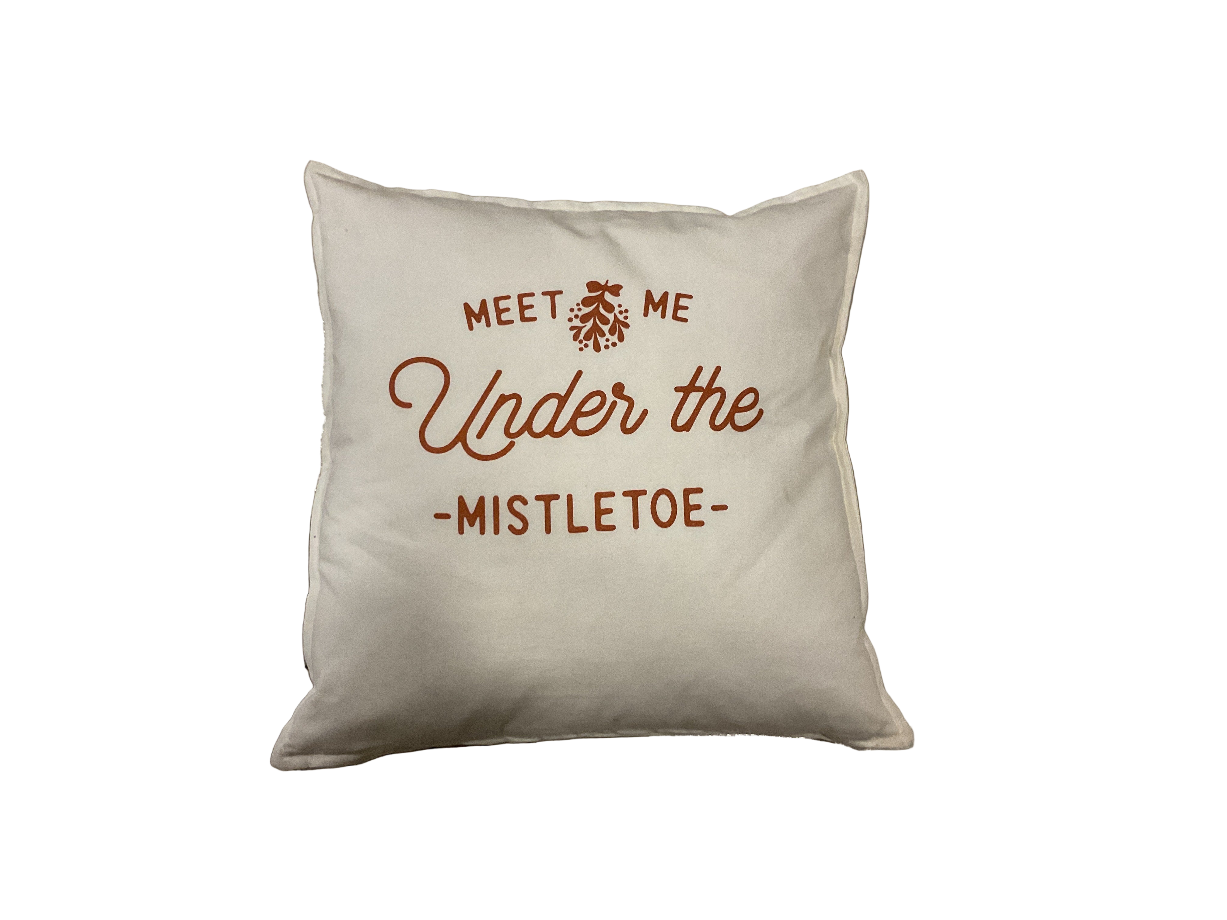 Meet Me Under The Mistletoe Throw Pillow