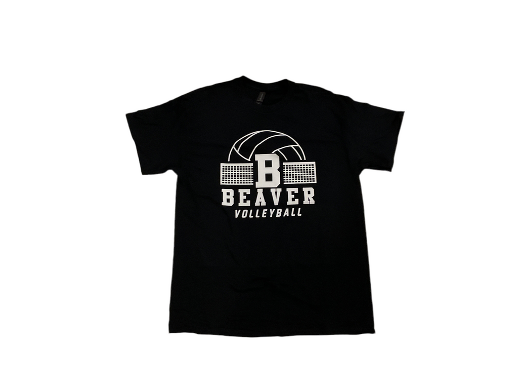 Adult Unisex Black Beaver Bobcats Volleyball Net T-Shirt