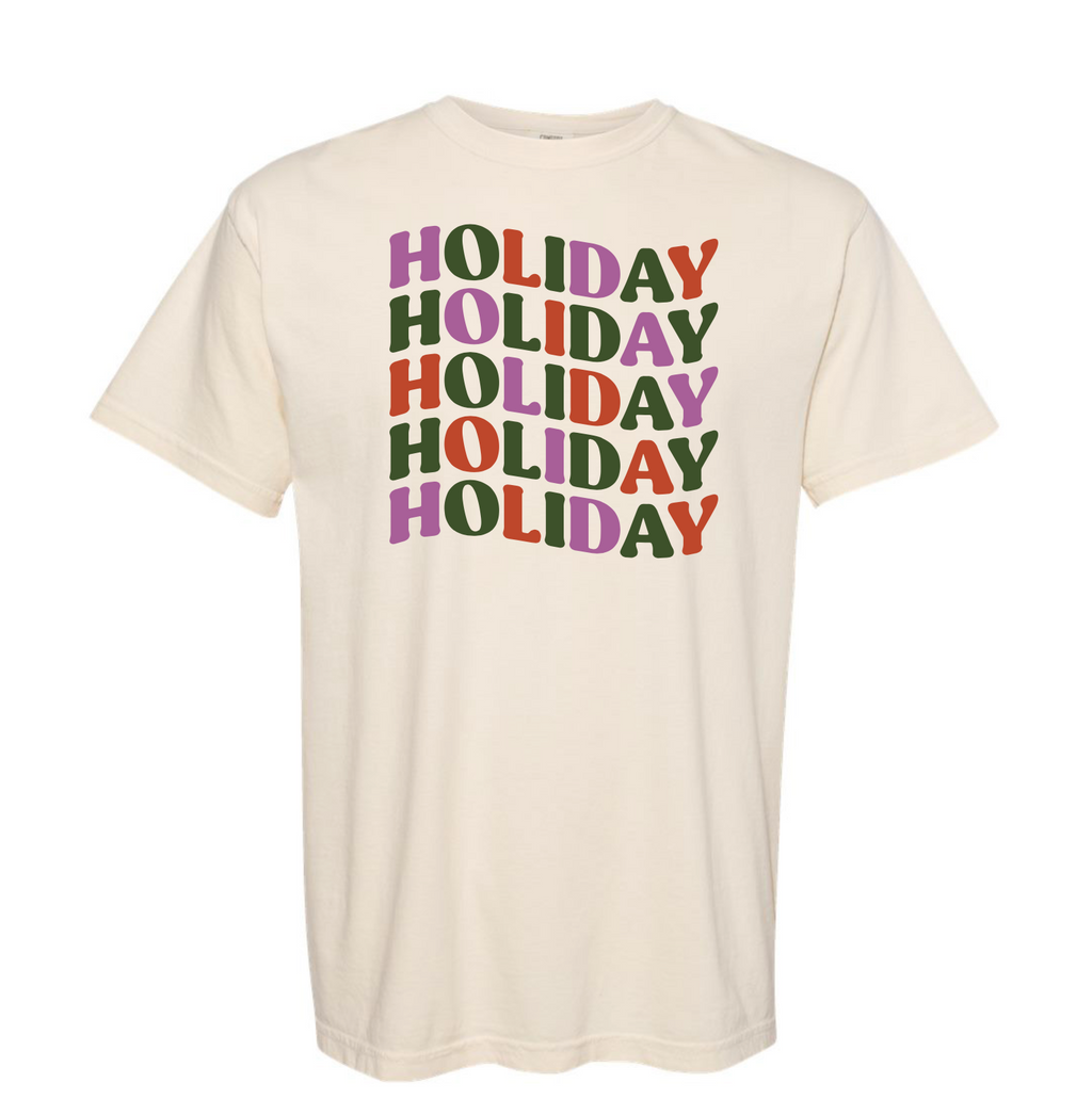 Adult Unisex Rainbow Holiday Tee