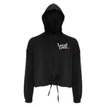 Cropped drawcord hoodie