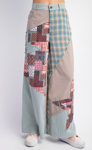 Easel PATCHWORK MIX N MATCH WASHED PANTS