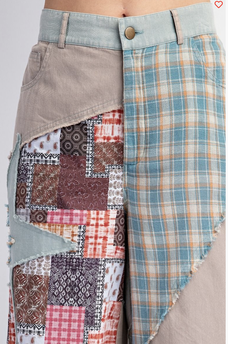 Easel PATCHWORK MIX N MATCH WASHED PANTS
