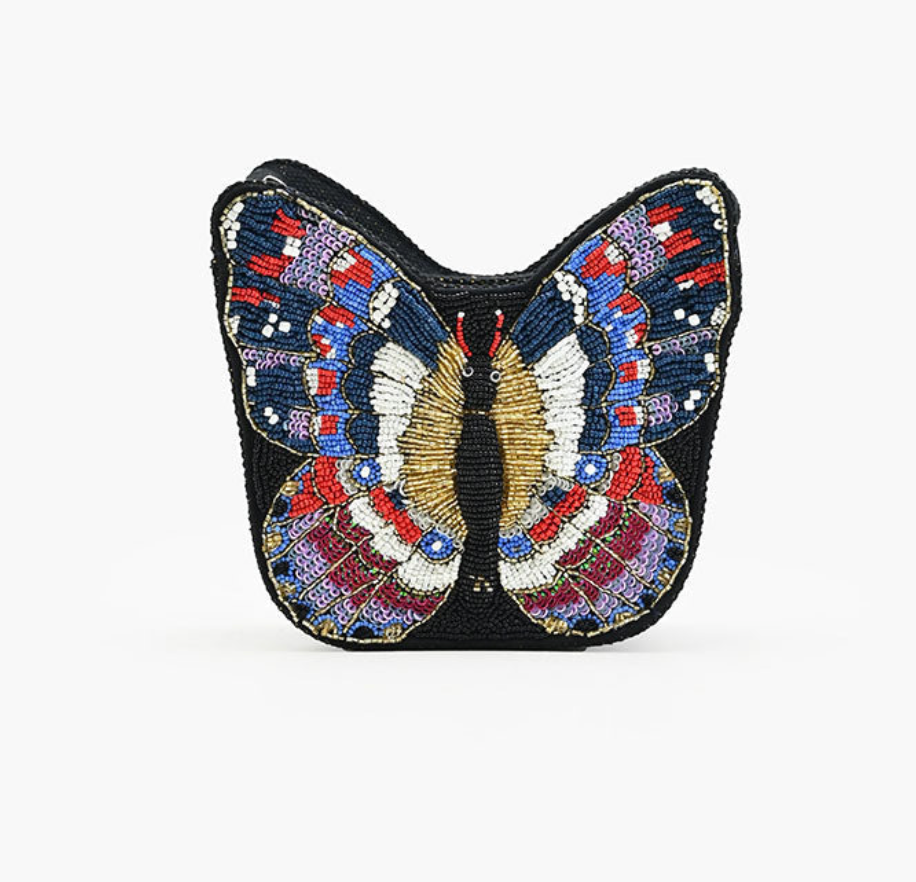 EMBELLISHED BUTTERFLY-SHAPED PURSE