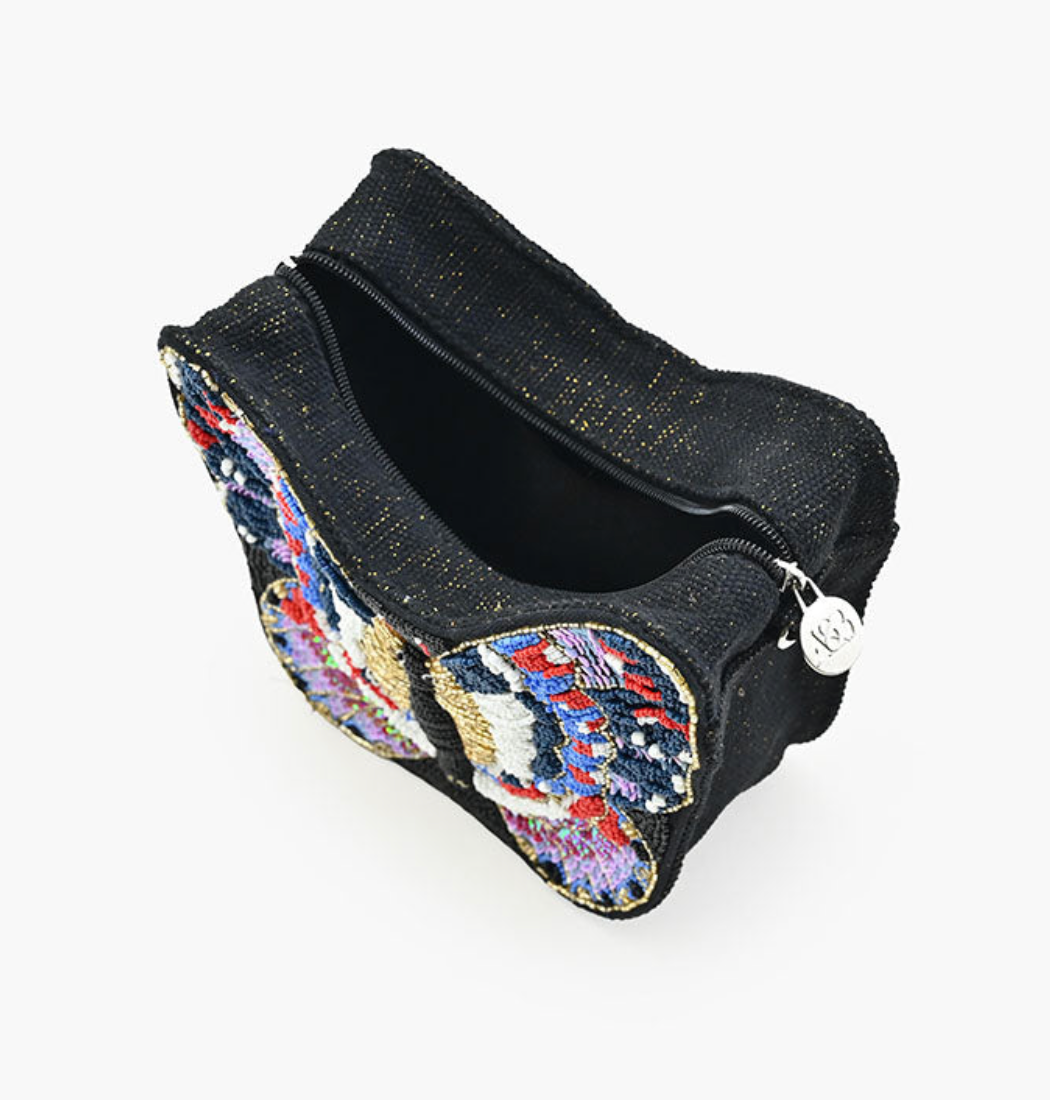 EMBELLISHED BUTTERFLY-SHAPED PURSE