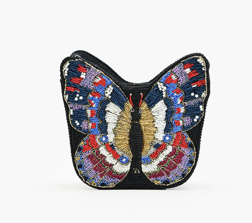 EMBELLISHED BUTTERFLY-SHAPED PURSE