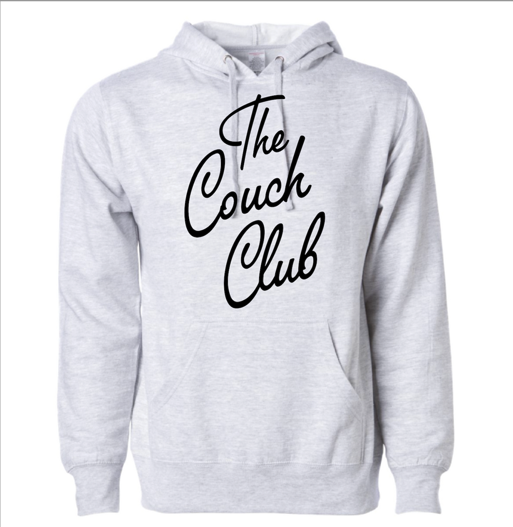 Adult Unisex Light Heather Grey “The Couch Club” Hoodie