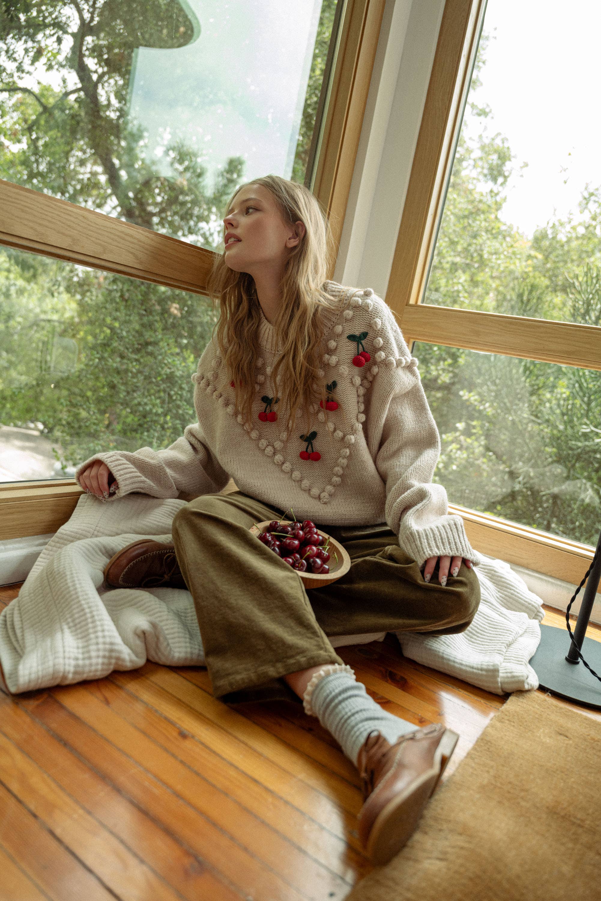 Women’s Cherry Trim Sweater