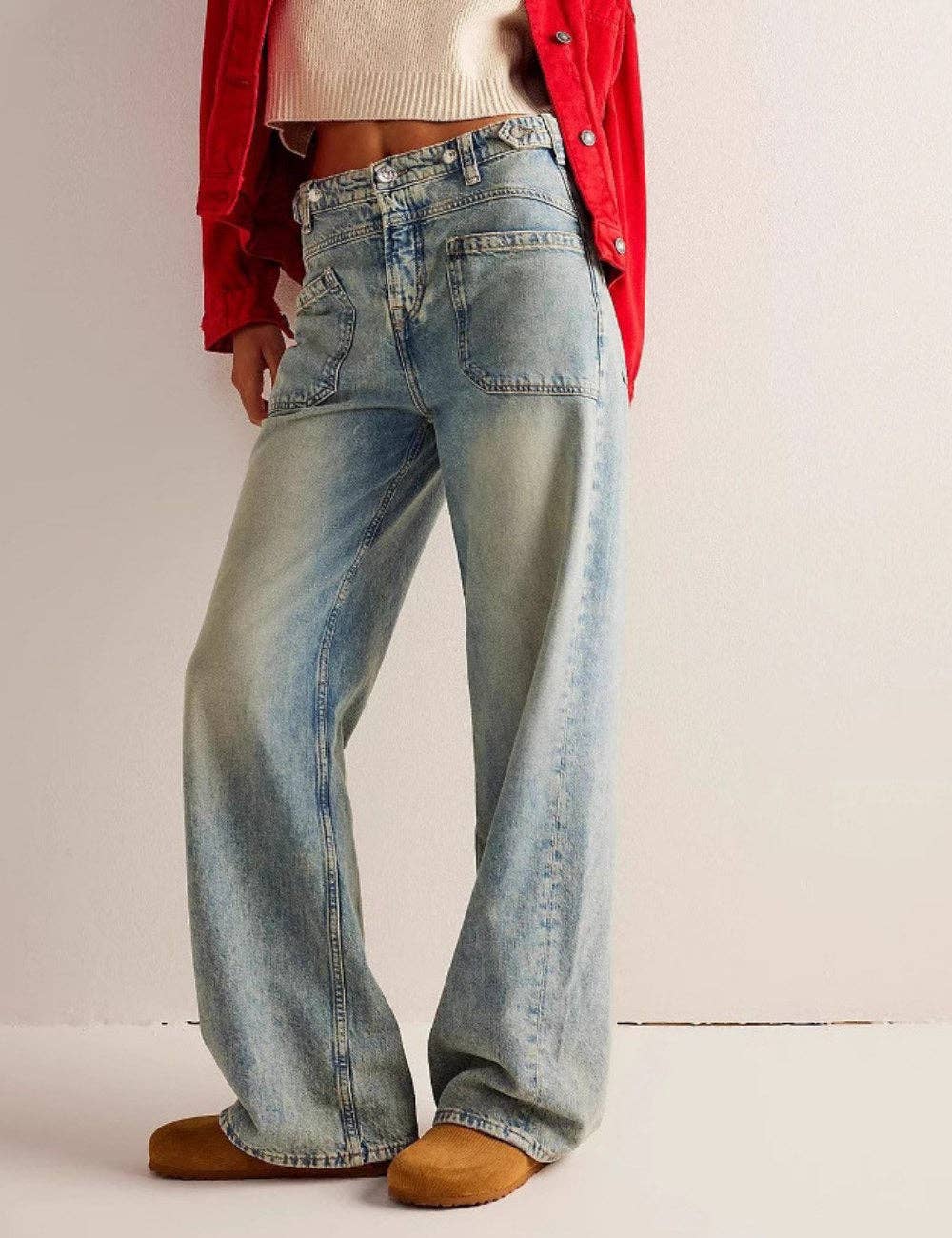 Women’s Washed Street Straight Leg Jeans