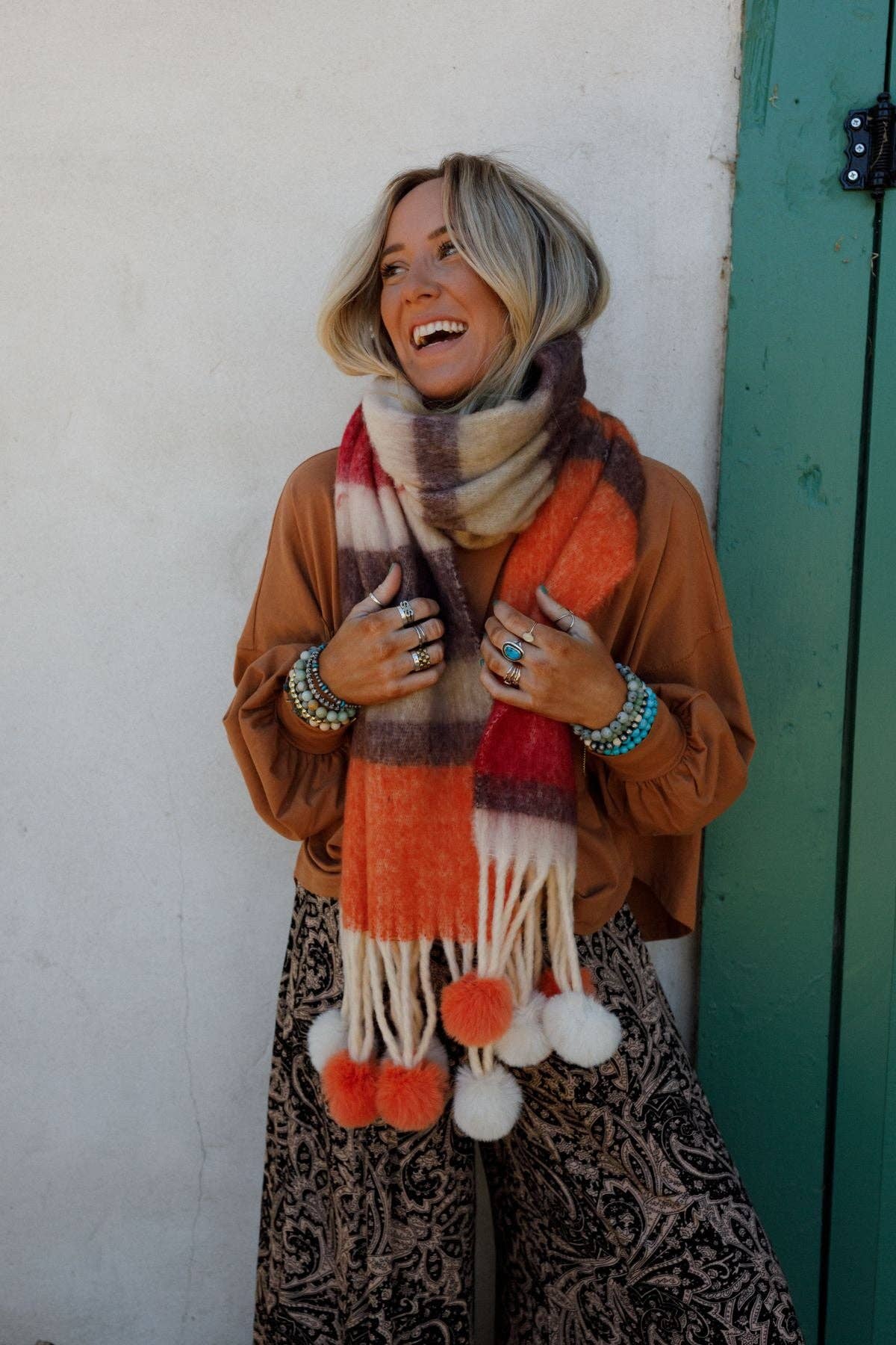 Chill Stripe Pom Scarf