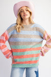 STRIPE MIX KNIT SWEATER PULLOVER