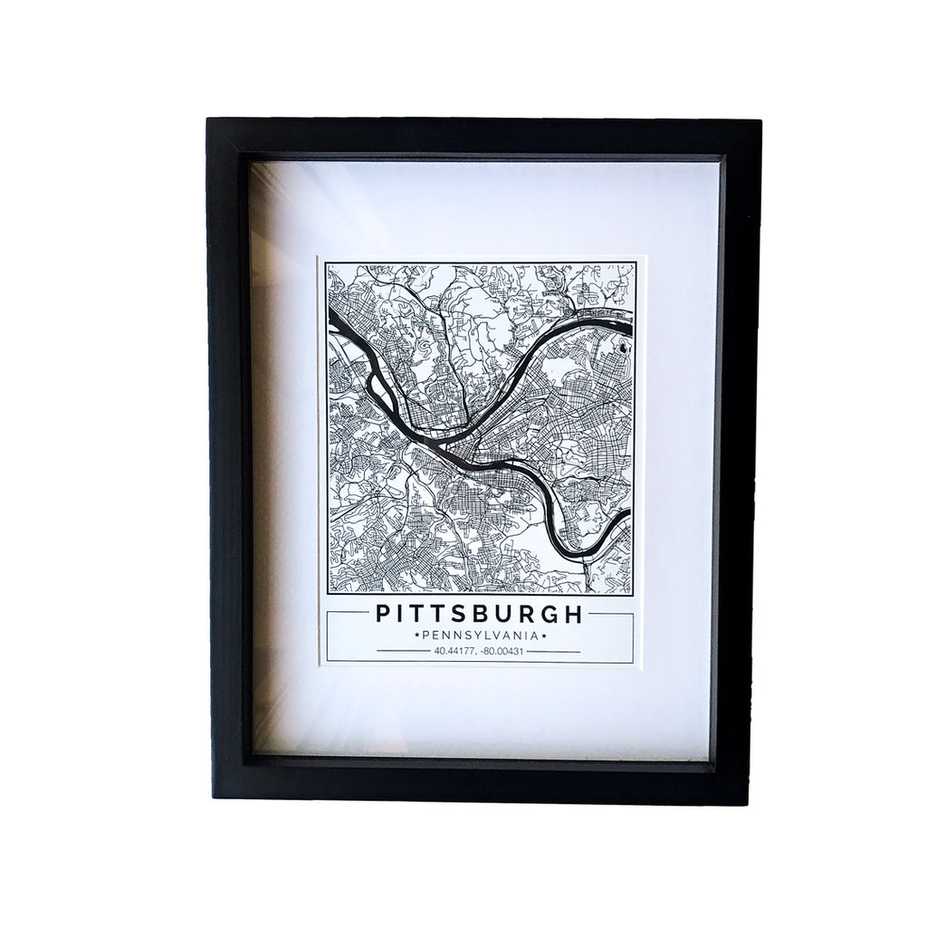 Pittsburgh Street Map Wall Art